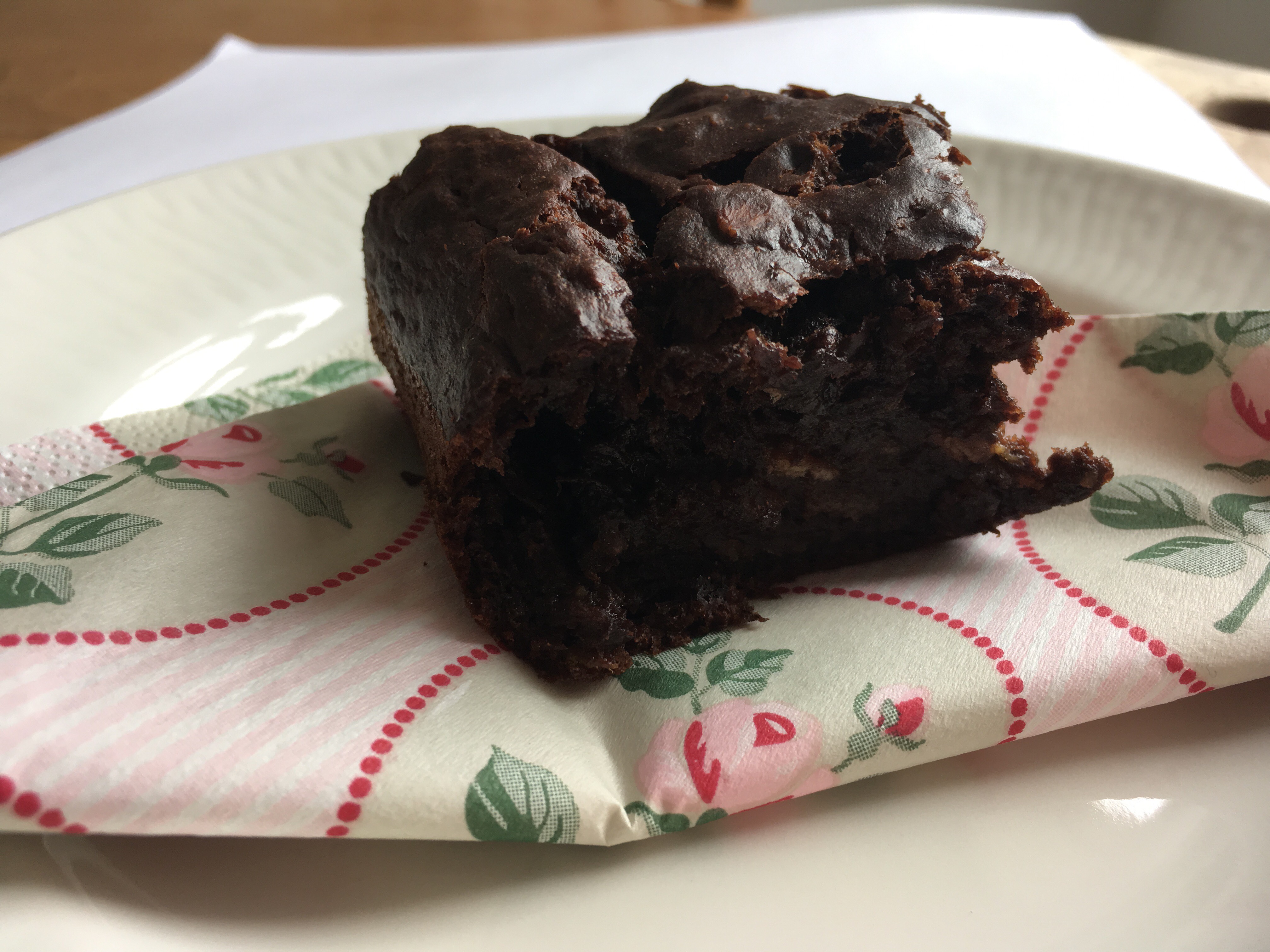 A chocolate Brownie on a plate - healthy snacks for kids