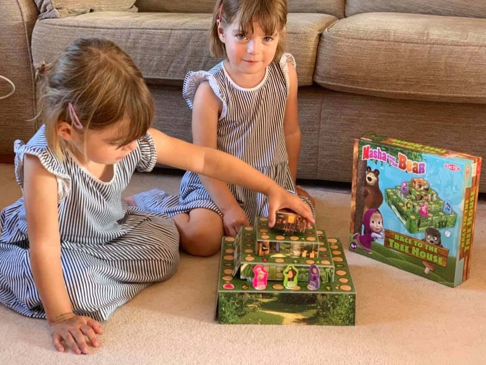 Marsha and the Bear game with twins playing together