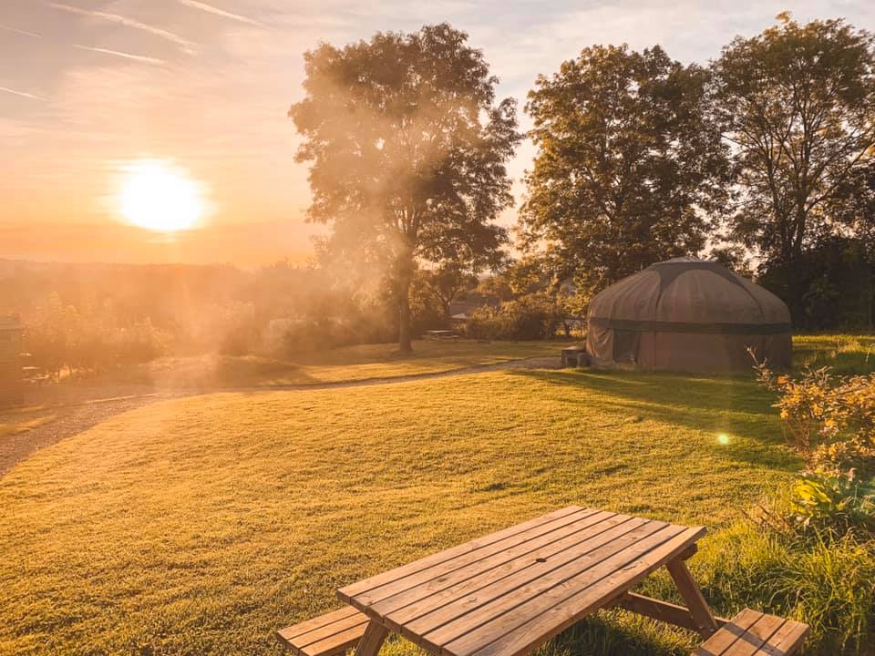 Sunrise over Yurts