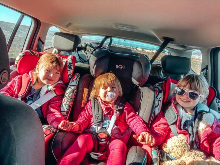 Children in the car - three across the back seat