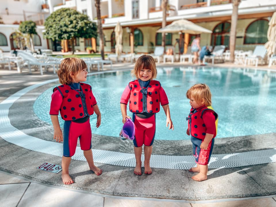 Toddler Pool off the family suites with children in their swim wear