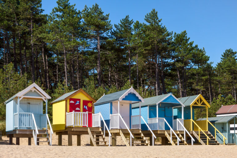 Some brightly coloured beach huts in Wells Next the Sea