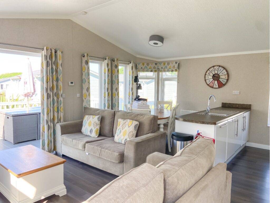 Inside a lodge at Croyde Bay Resort