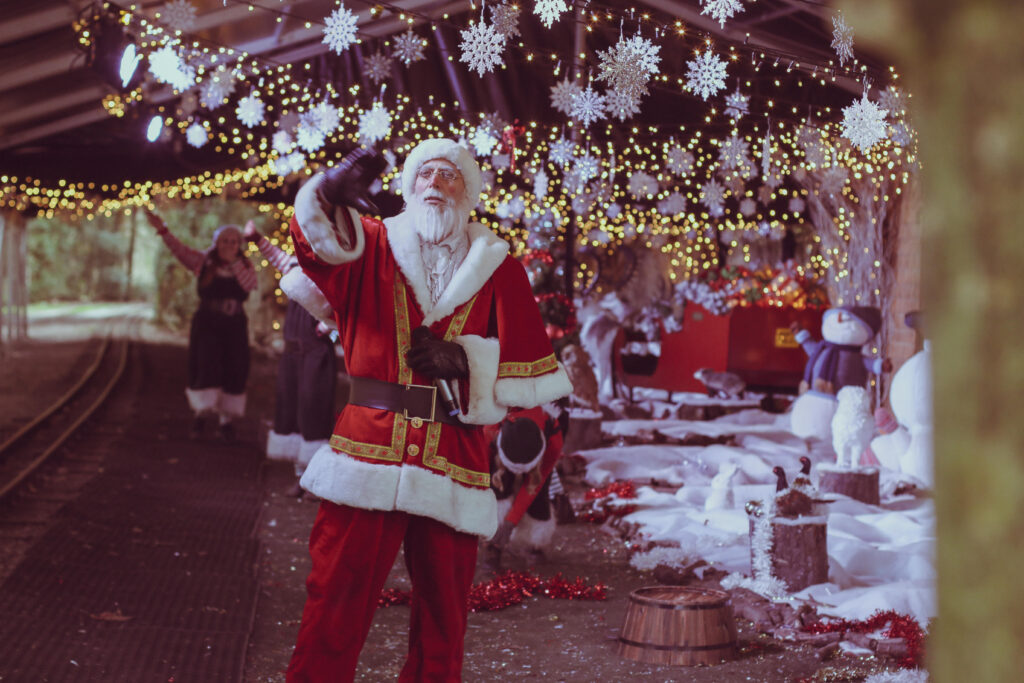 Father Christmas ringing a bell