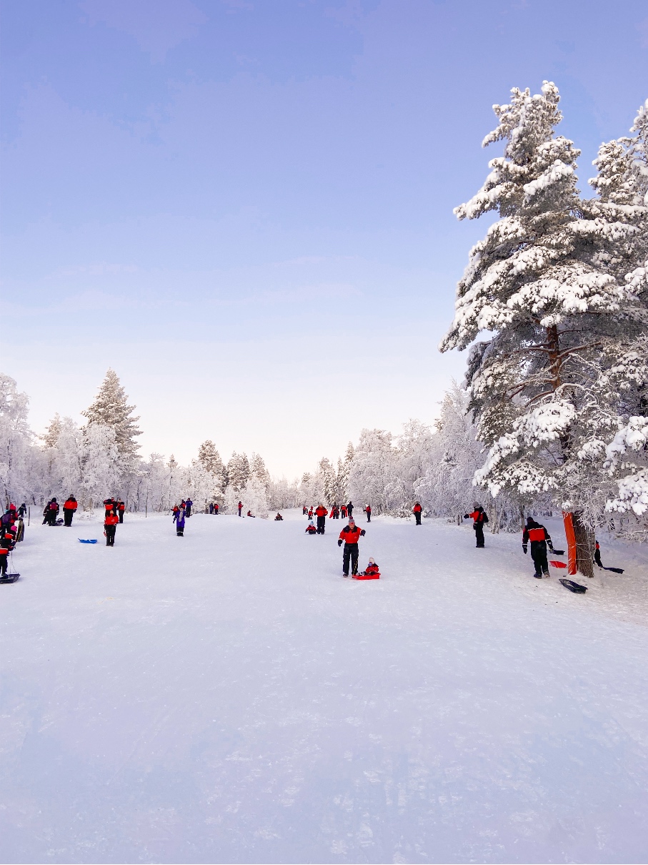 toboggan run in Lapland