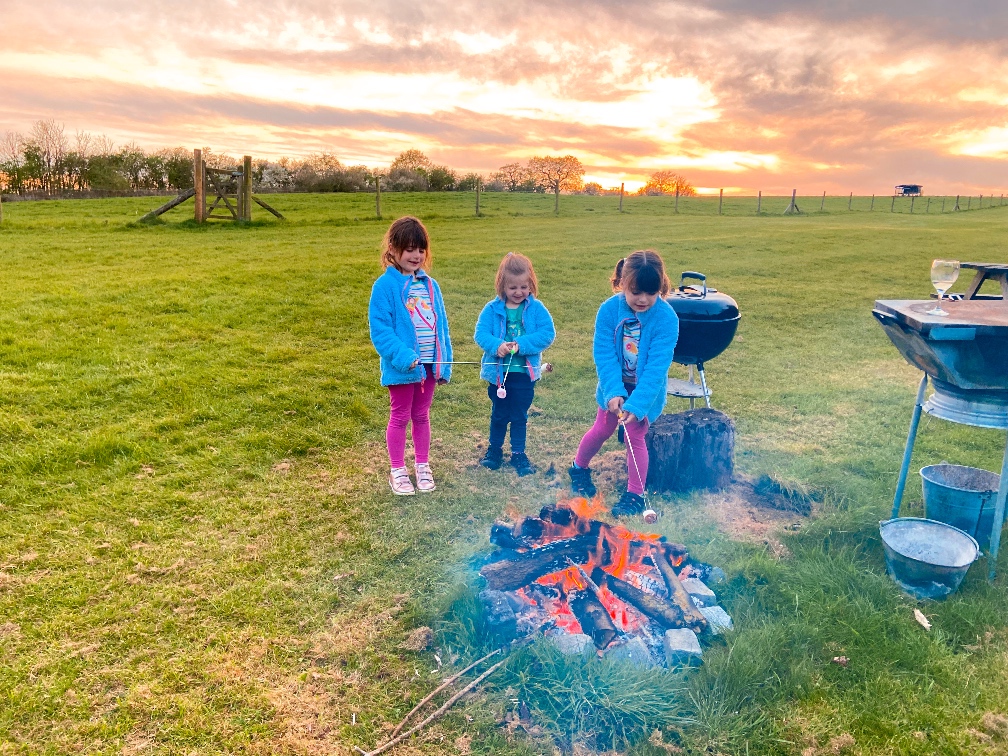 Feather Down Farms New Farm Barn campfire