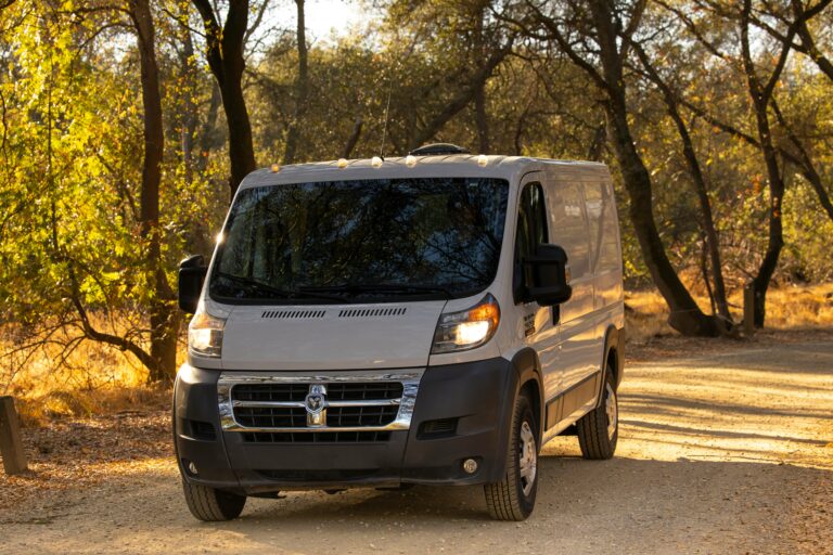 A van in the woods having just had its MOT